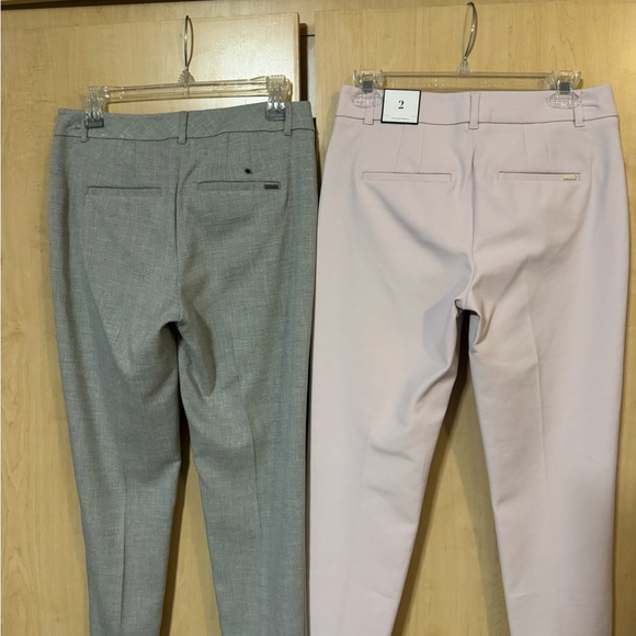 White House Black Market Gray and Pink Straight Leg Pants - Picture 4 of 5